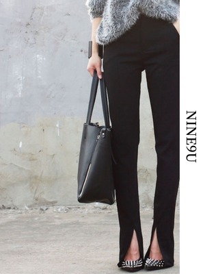 BLACK formal flared pants【NINE0812】