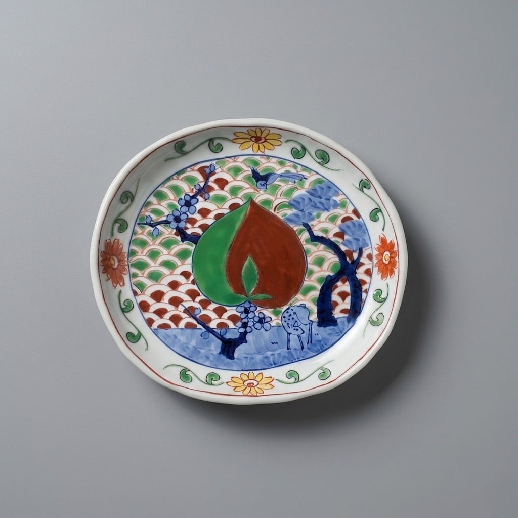 有田焼　泰山窯　大皿　五彩桃絵 五彩桃絵 | 有田焼～花の器～泰山