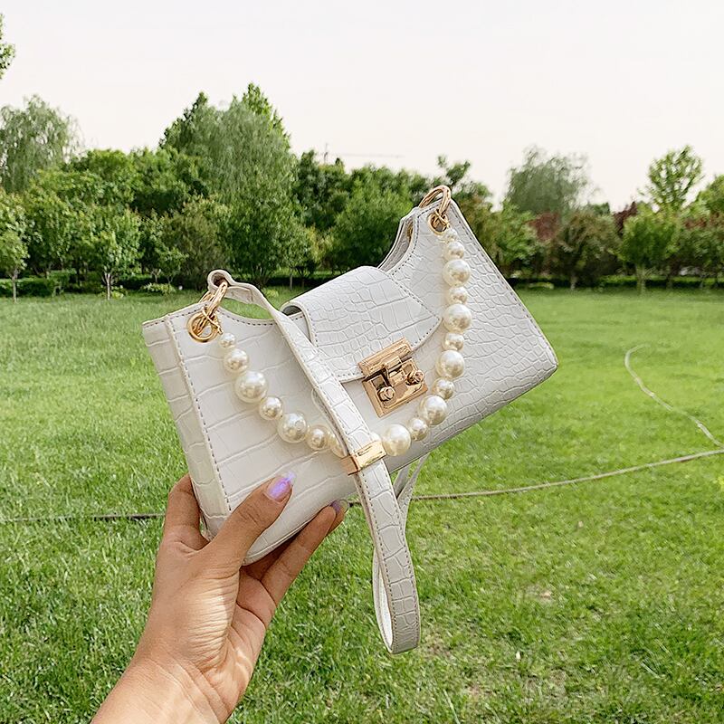 フレンチニッチバッグ女性バッグ2020ニューウェーブネットレッドファッションパールショルダーバッグ夏の野生脇バッグ Tiancai_Wing_Bag4937753