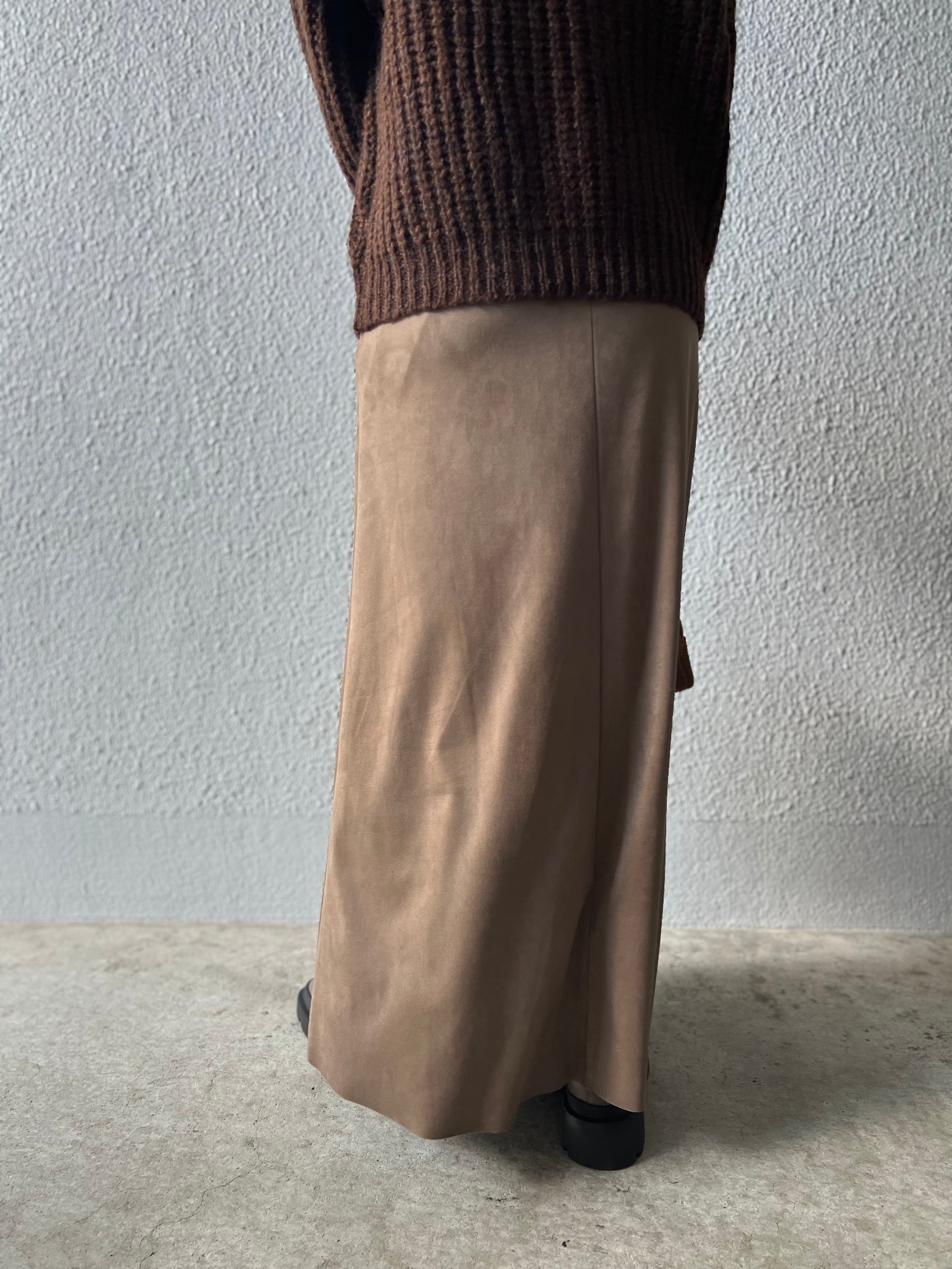 【cafune】フェイクスエードロングスカート　545612