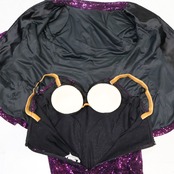 【美品 日本製 ダンス衣装】パープル YANAGIDA DANCE WEAR ヤナギダ ツーピース セット ジャケット パンツ サロペット 紫 ヒップホップ 発表会 レディース スーツ ダンス用