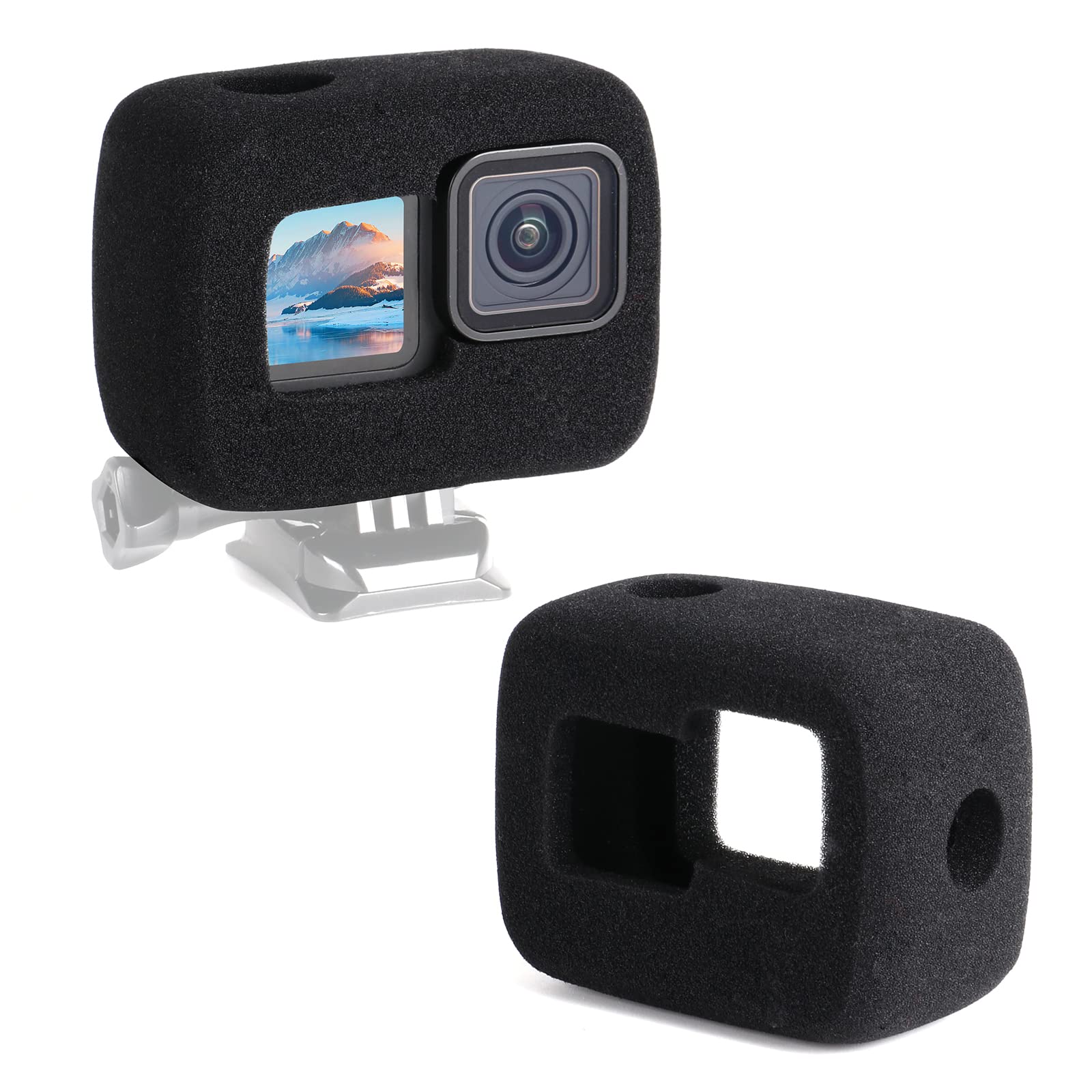 【特価処分】HSU・2個入り GoPro HERO12/11/10/9用 防風カバー スポンジカバー 防風ケース ノイズ/風切り音対策