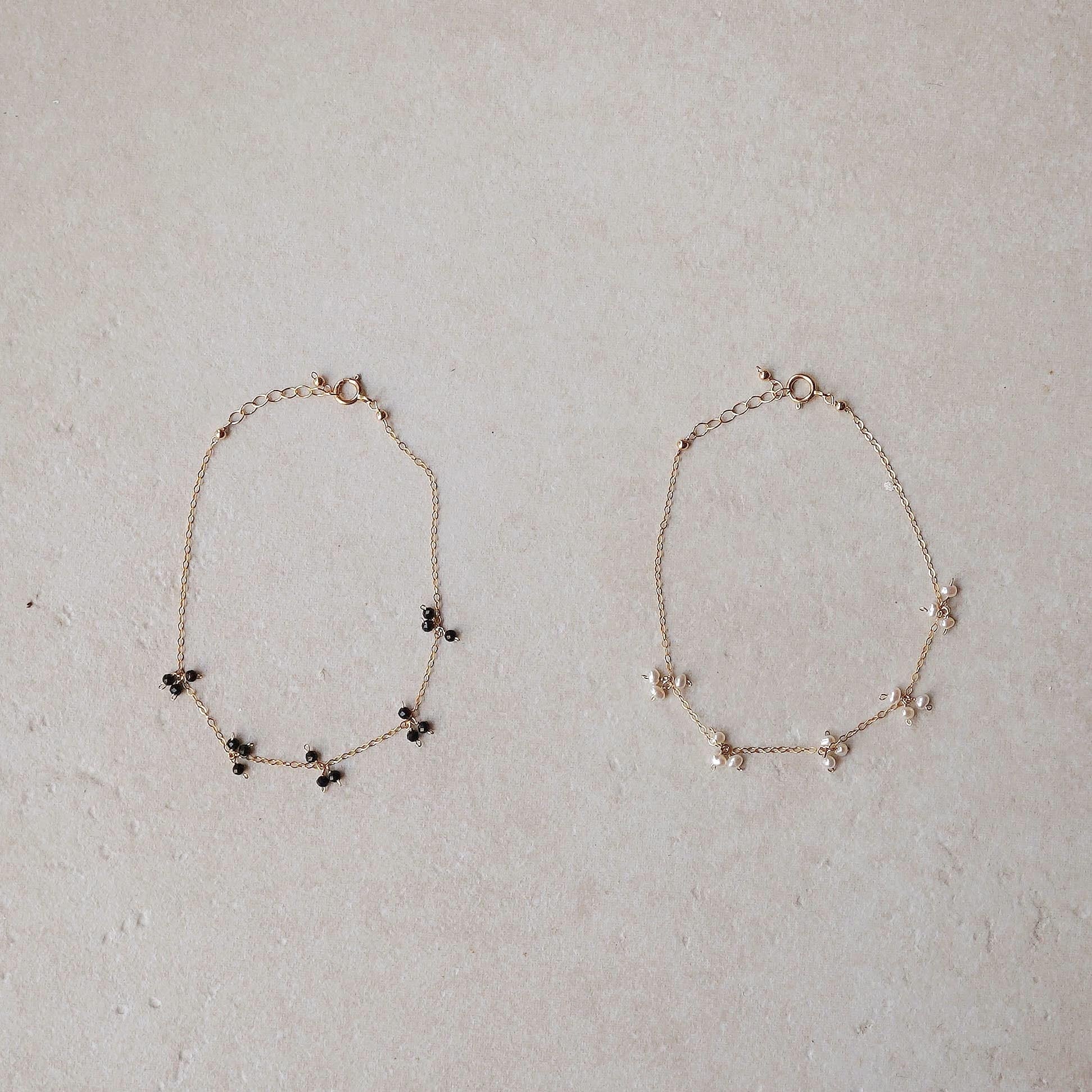 【ぽんぽんページ】14kgfブレスレット 14kgf 3粒ポンポンブレスレット | temtem