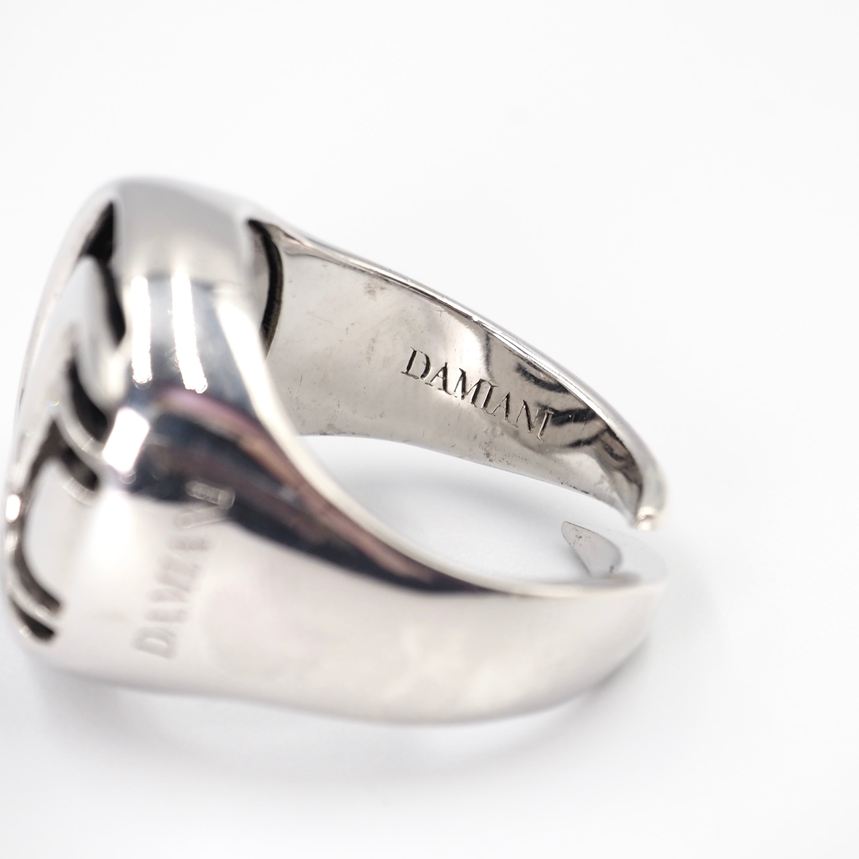 DAMIANI 約19号 ダミアニッシマ オニキス 5P ダイヤモンド リング
