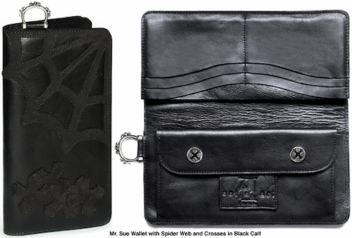 SofferAri Jewelry ソファーアリ  samsw3000 MR. SUE WALLET WITH SPIDER WEB AND CROSSES Black