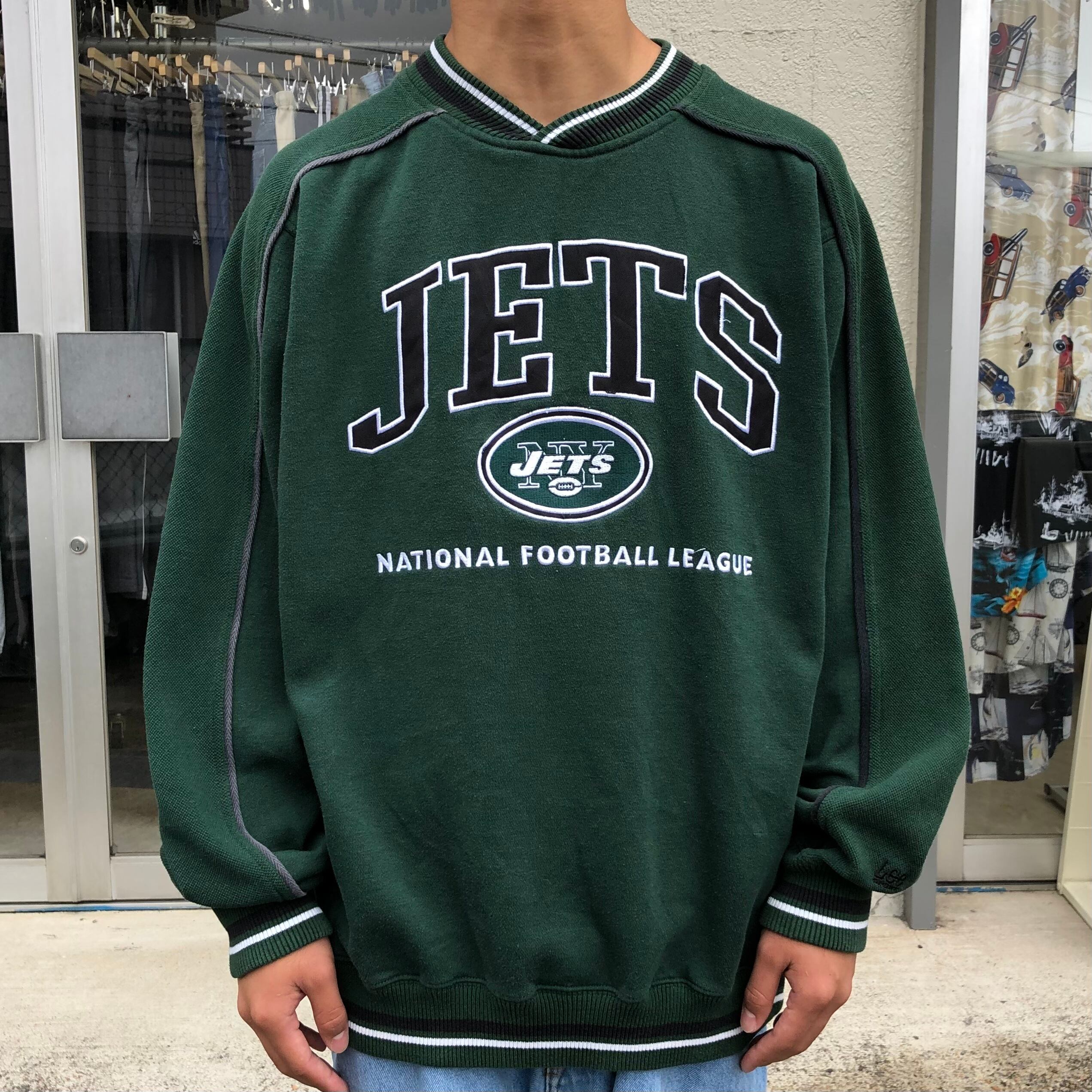 90s NFL ニューヨークジェッツ 刺繍ロゴ 2XL スウェット パーカー