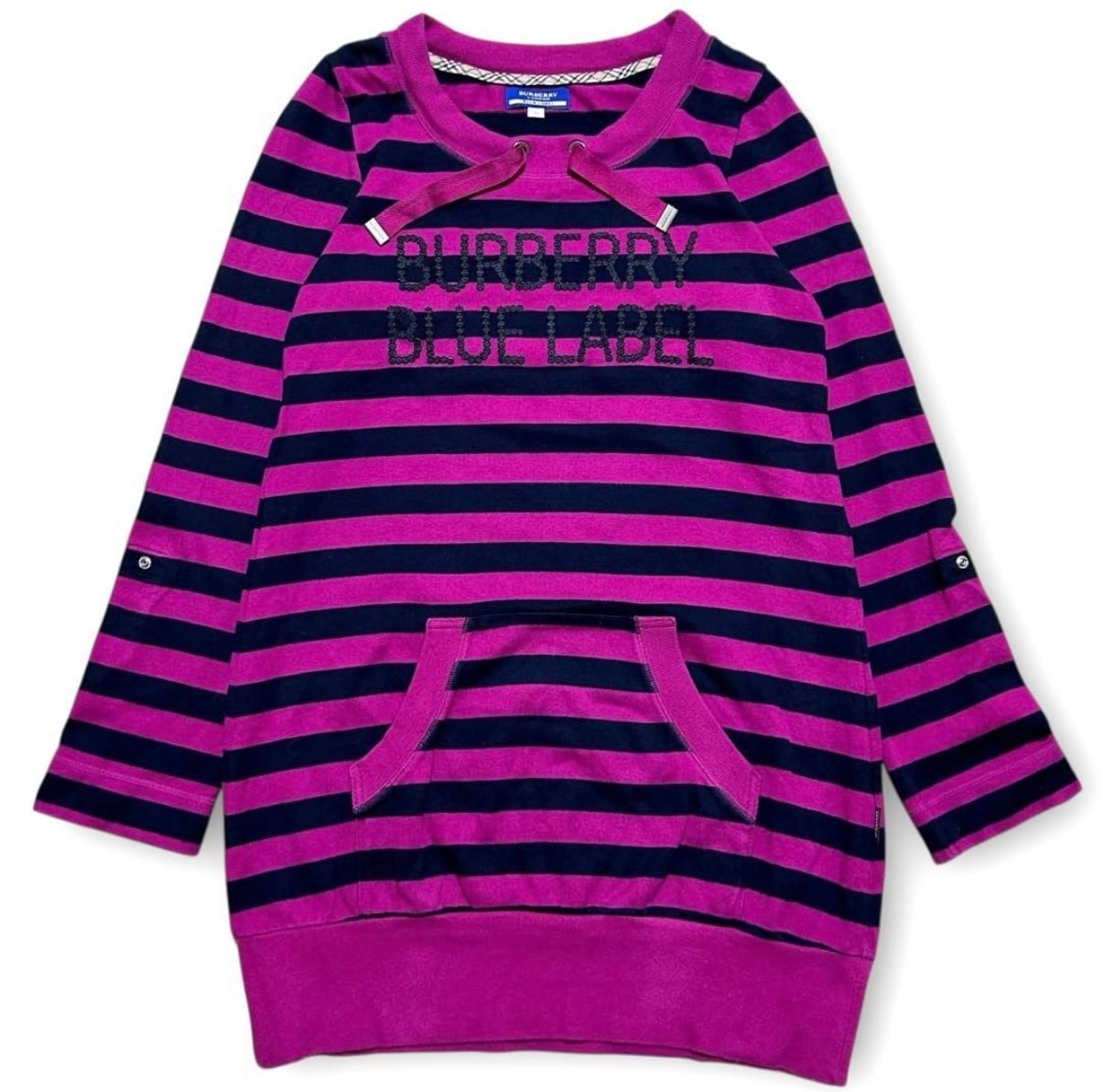 BURBERRY GOLF 切り替えし スウェットワンピ　日本製 N2013 BURBERRY BLUE LABEL 文字ロゴ スウェット ワンピース 38 | 古着屋Luis