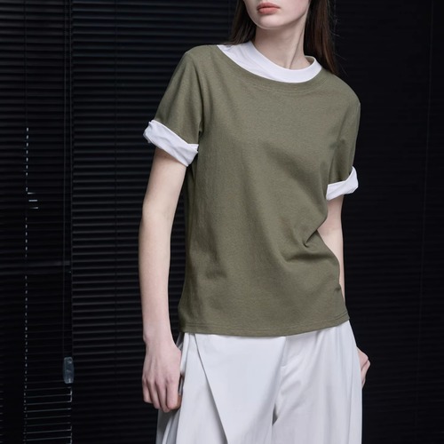 フェイクレイヤードTシャツ ・21408