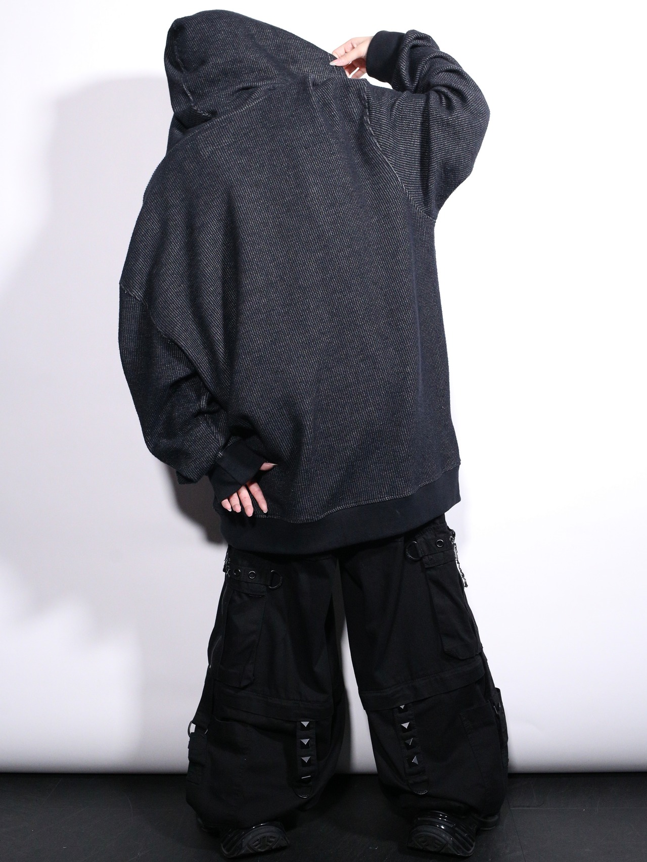 XXL 刺繍 logo wappen thermal zip-up hoodie - 5