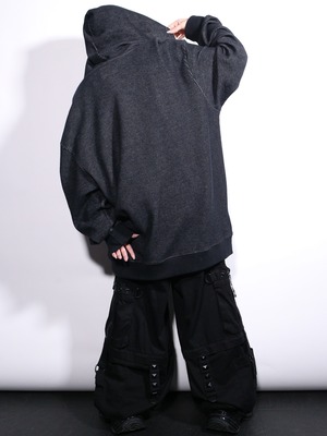 XXL 刺繍 logo wappen thermal zip-up hoodie