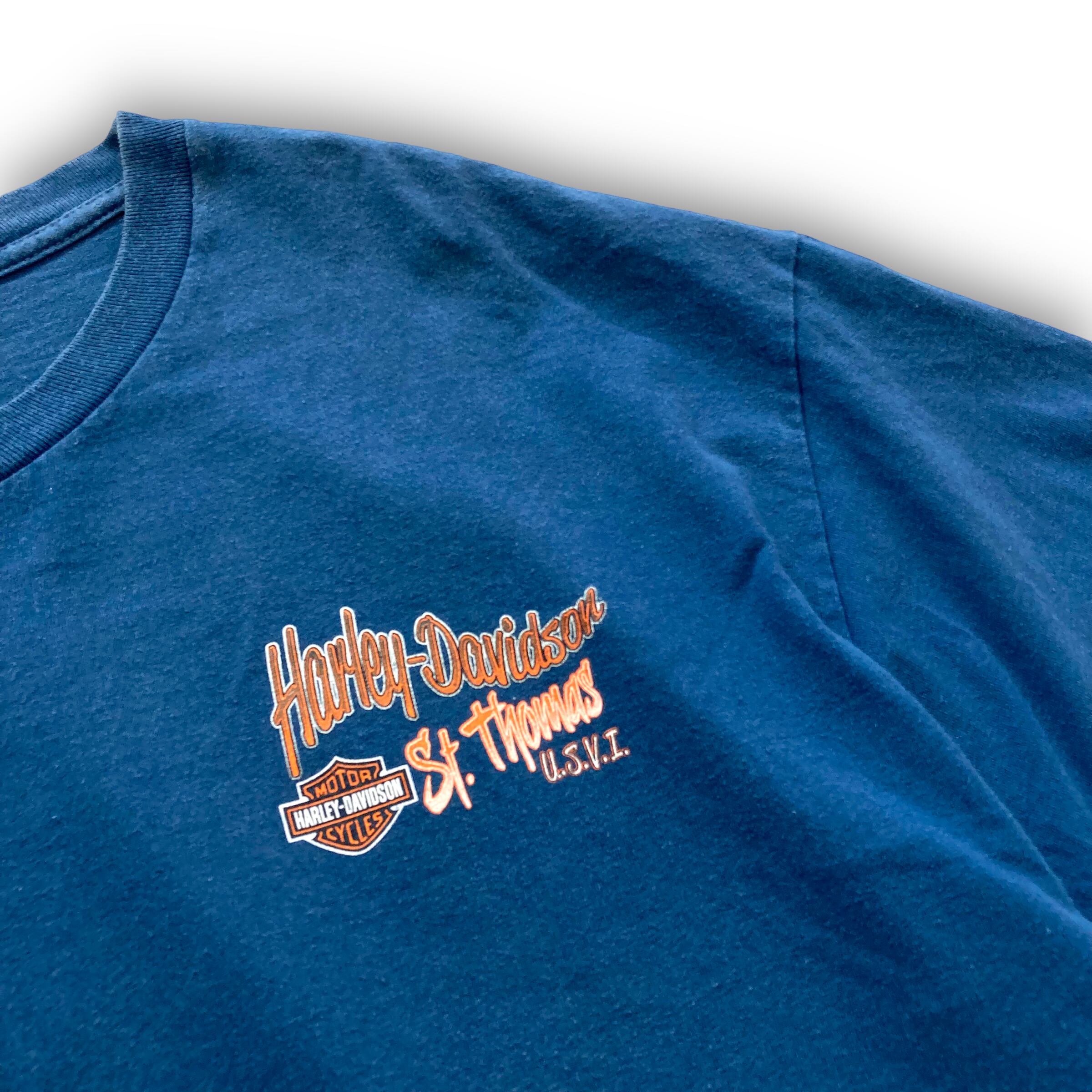 HARLEY】ハーレーダビットソン カジキ ビッグプリントTシャツ XL相当