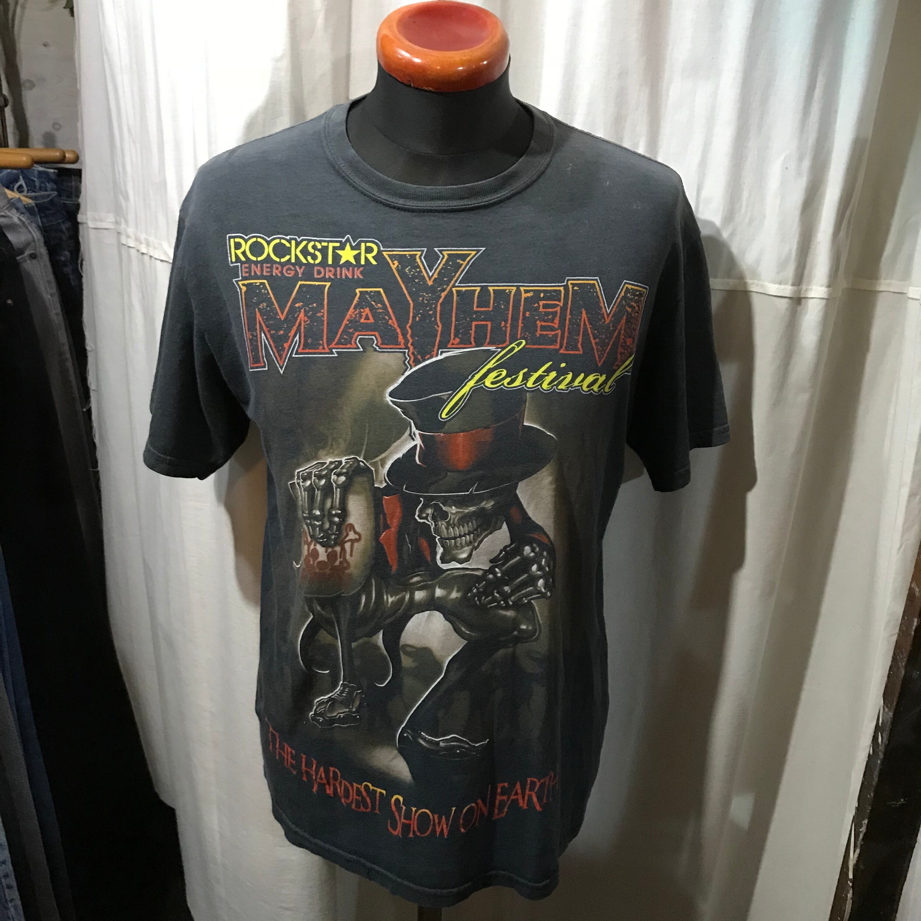 GILDAN社製ボディ MAYHEM FESTIVAL 半袖Tシャツ ロック バンド メンズM~L
