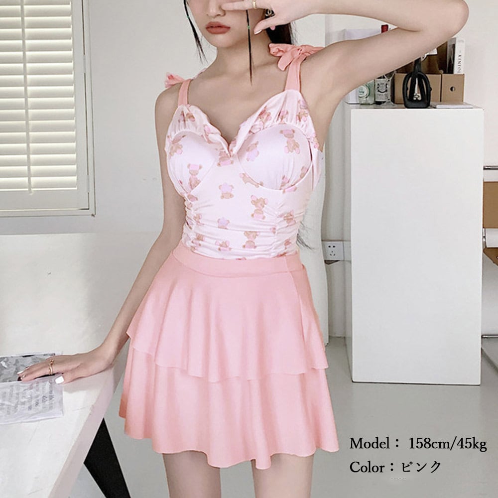 ワンピース 水着 レディース 2点セット おしゃれ 大人 かわいい