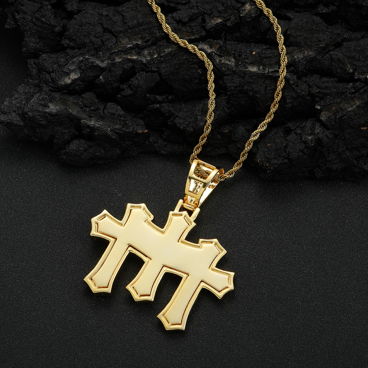 2色クロス ネックレス W241