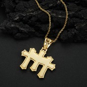 2色クロス ネックレス W241