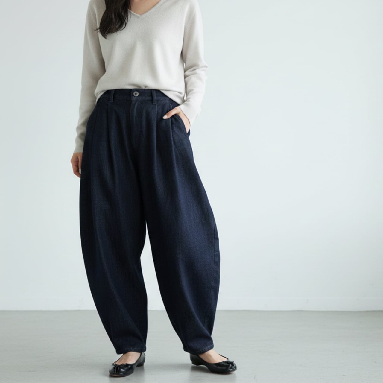 コクーンワイドデニムパンツ M00019