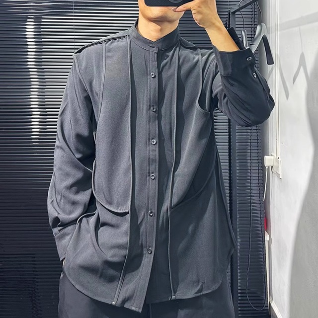 バンドカラー 長袖 オーバーサイズ シャツ 1color MTO0437