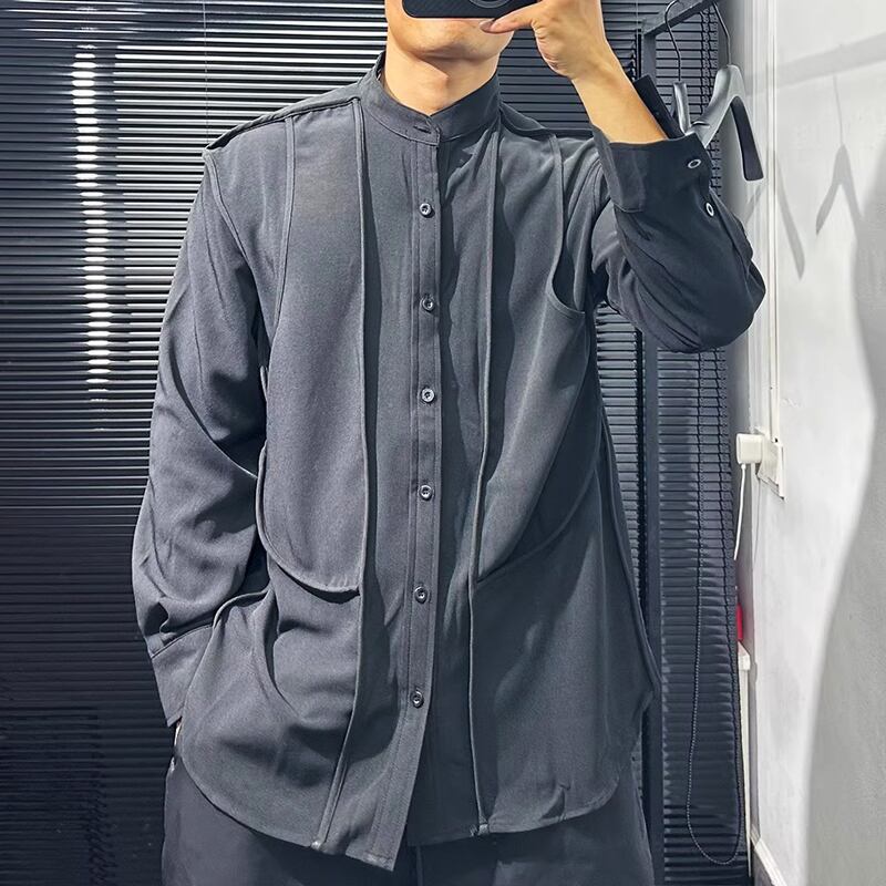 バンドカラー 長袖 オーバーサイズ シャツ 1color MTO0437