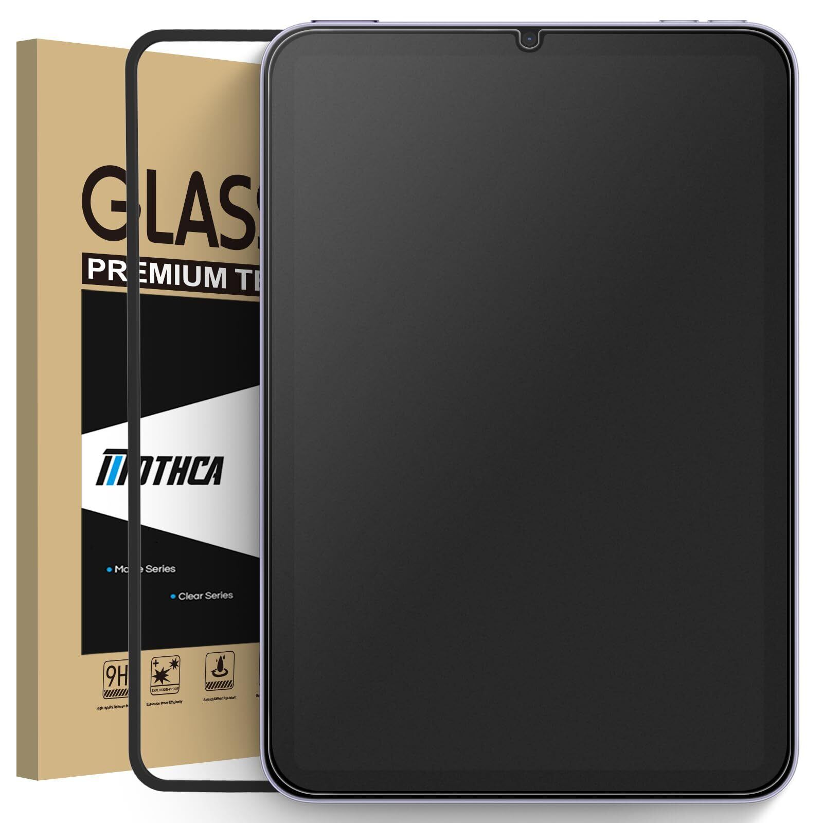 【数量限り】Mothca アンチグレア iPad mini 7(A17 Pro)2024/iPad mini6(第6世代)2021対応 保護フィルム ゲームフィルム ガイド枠付き サラサラ タッチ感 日本旭硝子製素材 反射防止 指紋防止 硬度9H 飛散防止 キズ防止 衝撃吸収 撥油性 疎水性