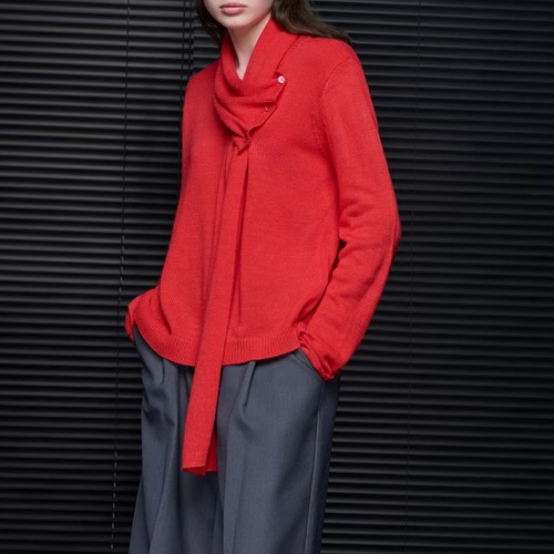 マフラー付ルーズニットトップス ・20971