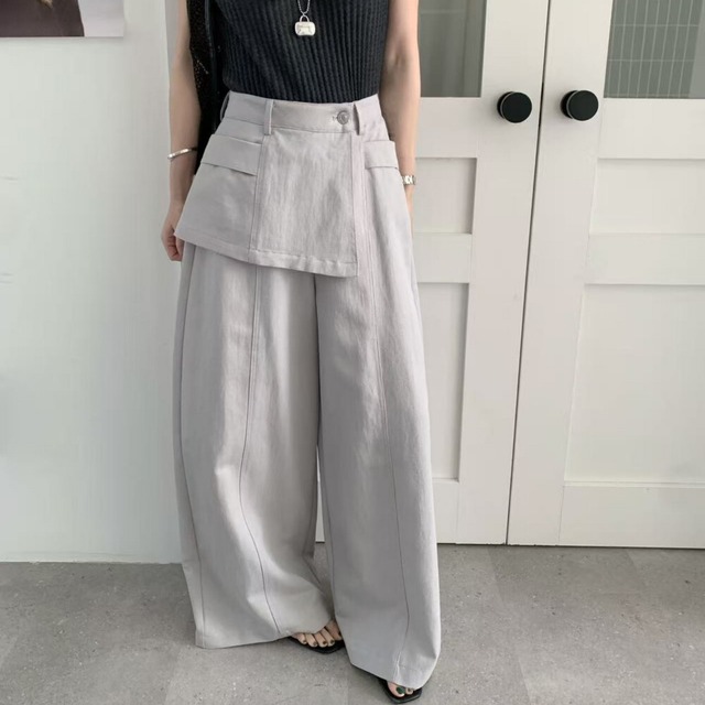 Wrap Wide Full-Length Pants 01200