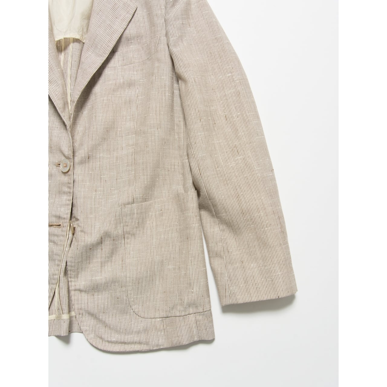 【Made in Italy】Hand tailored stripe linen jacket（イタリア製 ストライプリネンテーラードジャケット）3a