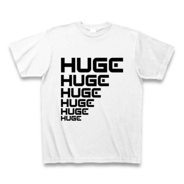 MR.HUGE LINE HUGE ROGO（ライン HUGE ロゴ）PRINTED Tシャツ　ホワイト×ブラック