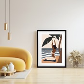 Morning Alignment｜朝の静けさと調和を描くヨガアート｜自然と呼吸を合わせる癒しのモダンポスター Make SenseA2ポスター