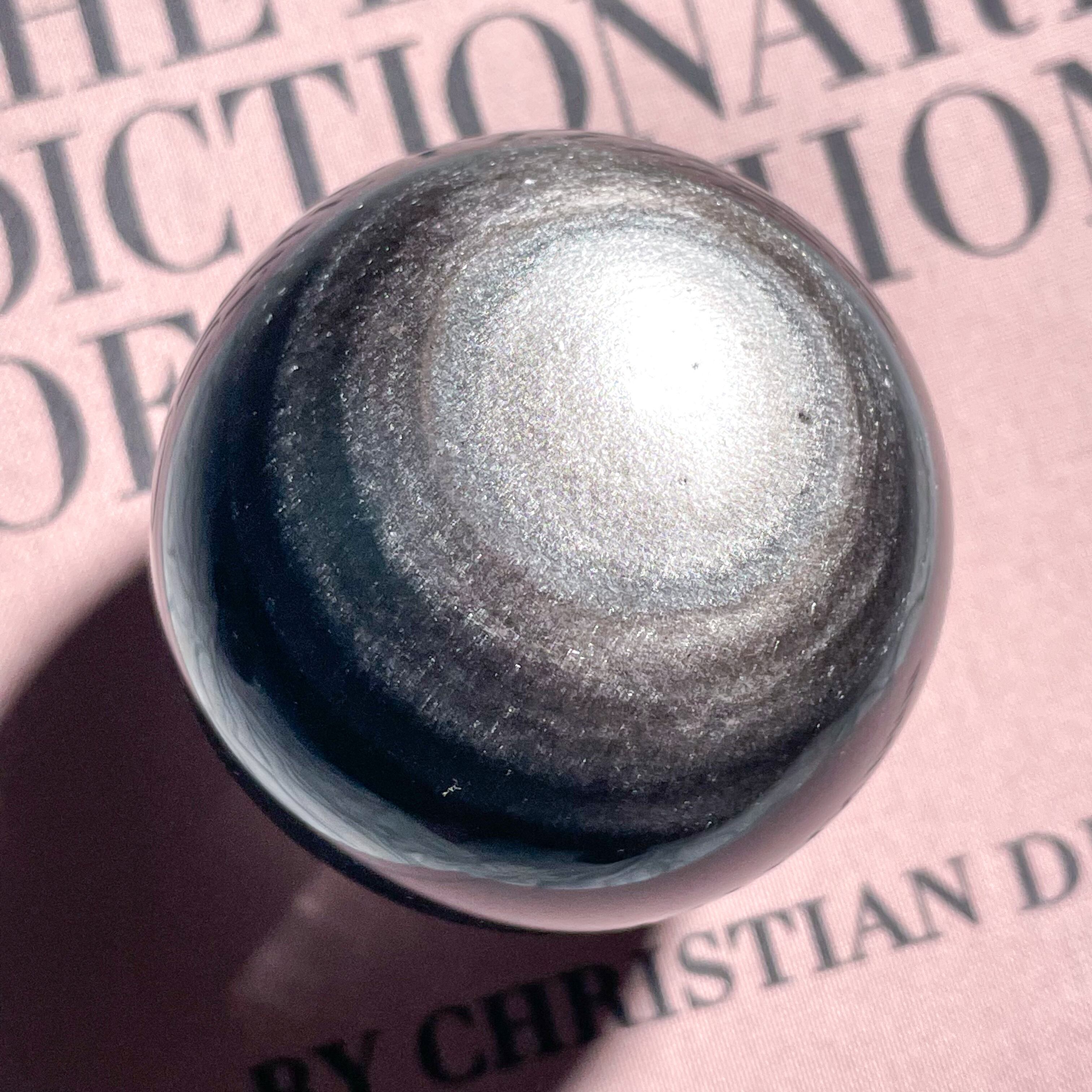 New Moon (Silver Sheen Obsidian Sphere) 4 ✧ シルバーシーンオブジディアン