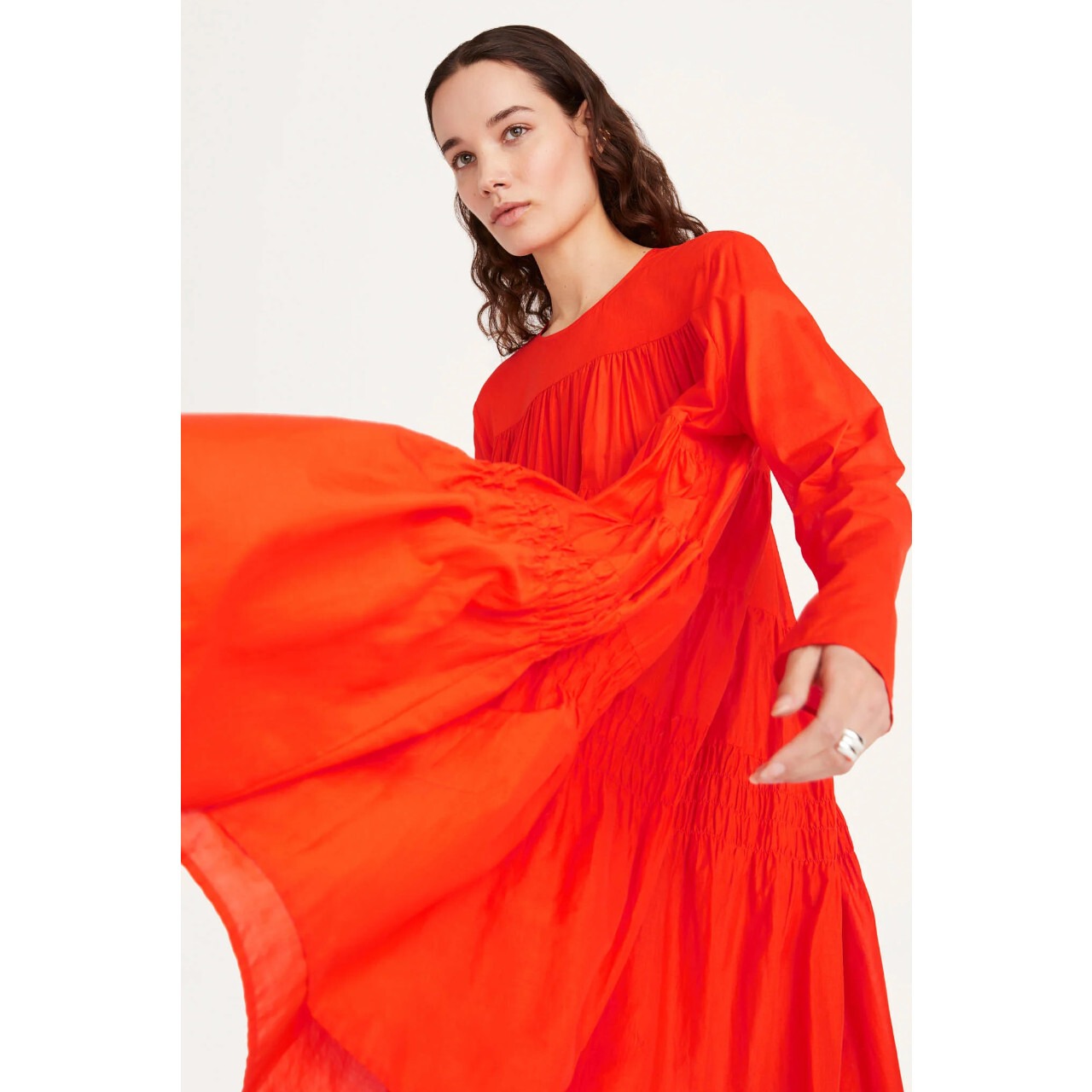 Merlette - SOLIMAN COTTON MIDI DRESS in ORANGE | 4010300023 | middi