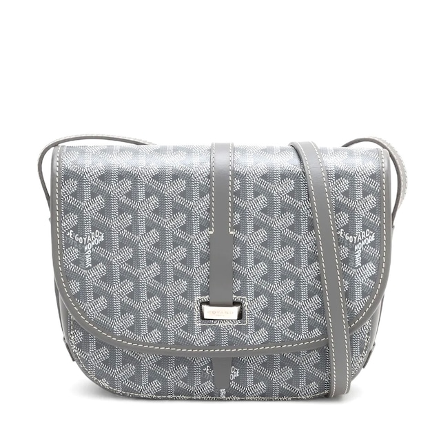 Rare◇GOYARD PVC x Leather Gray Shoulder Bag 878