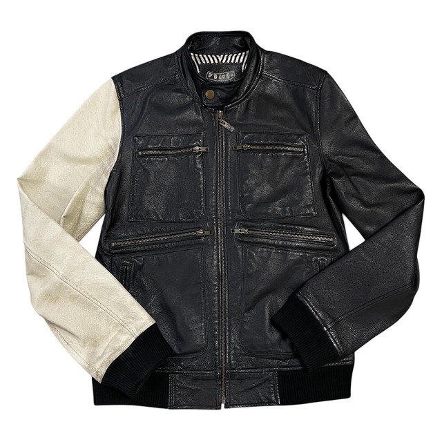 VOLCOM レザー シングルライダースジャケット