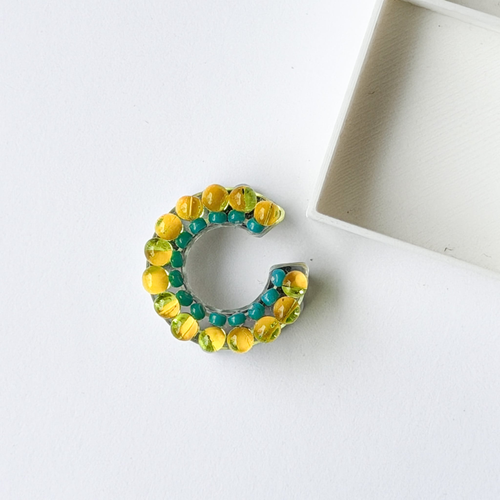 puzzle ring ear cuff 'bicolor' [06]