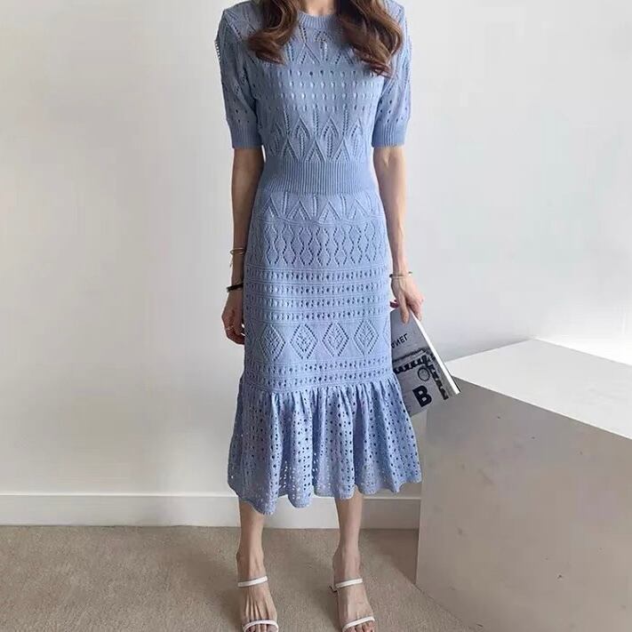 再入荷 キャミソール付き クロシェワンピース 4color Selectshop Ramune