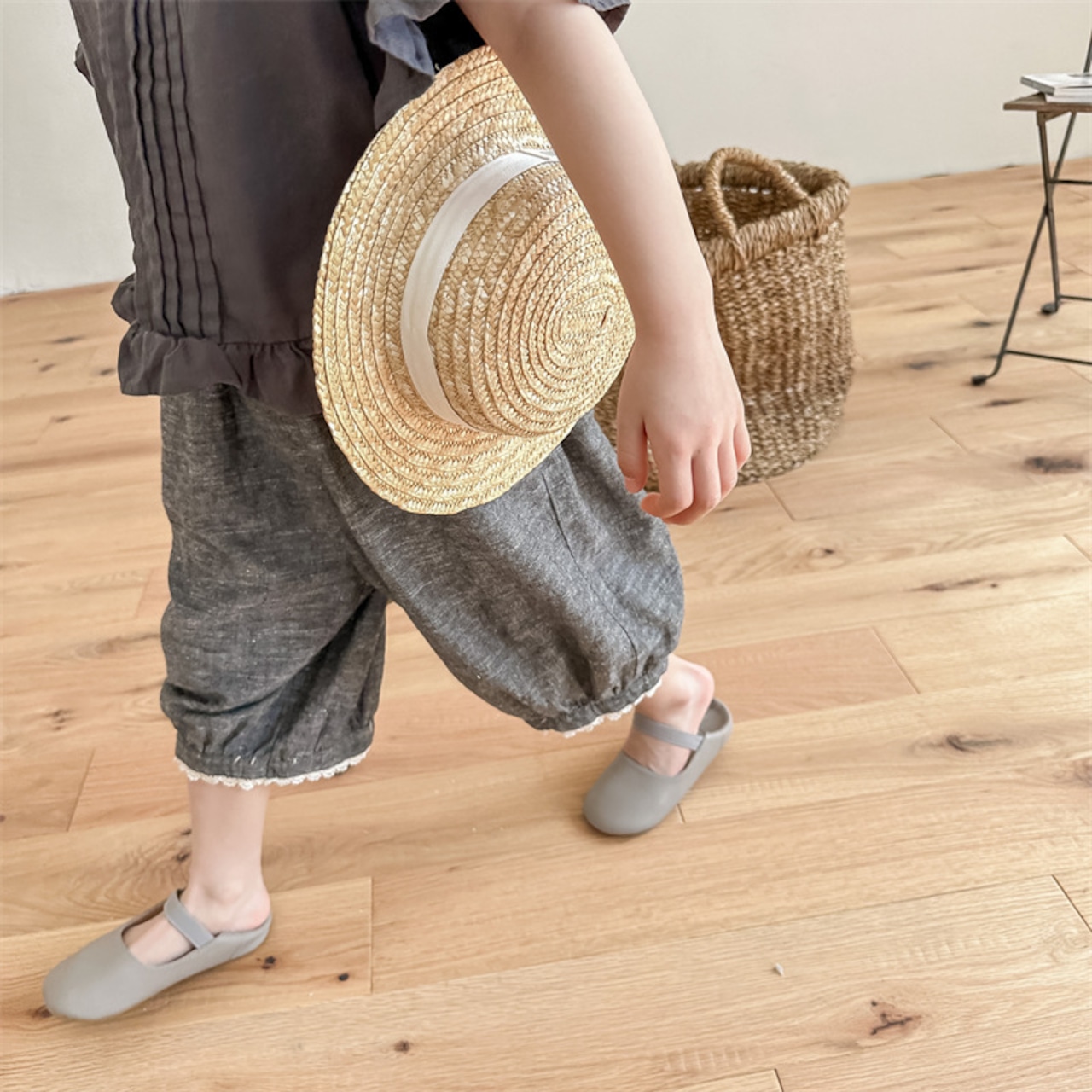 夏リネンハーフパンツ