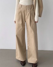Corduroy wide straight Pants T20319