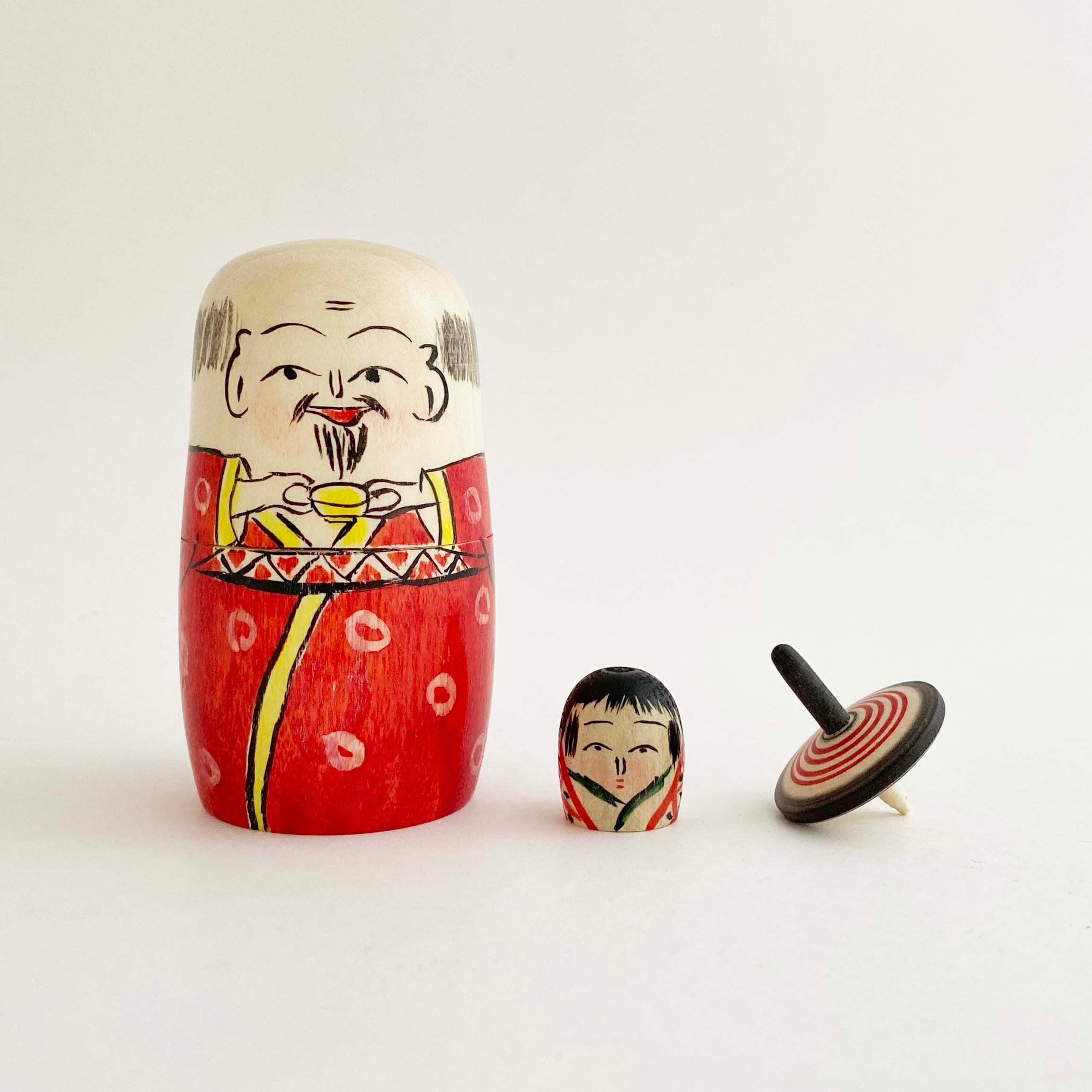 布袋こけし(独楽と姫だるま入り)