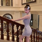 Diamond Chain Waist Strap Dress