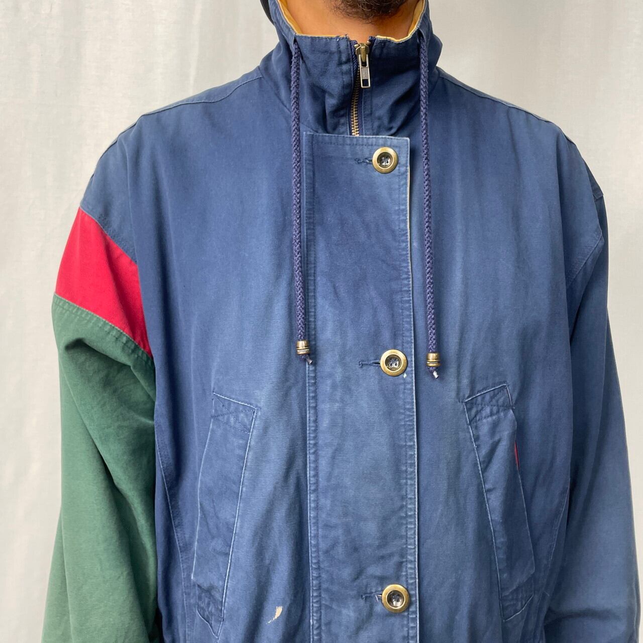 90年代 HUNT CLUB クレイジーパターン ハイネックジャケット ハーフ  