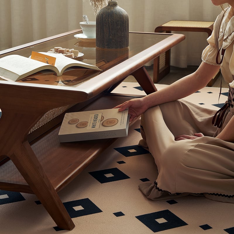ラタン 木製 丸 ロー テーブル インテリア オシャレ ガラステーブル 可愛い