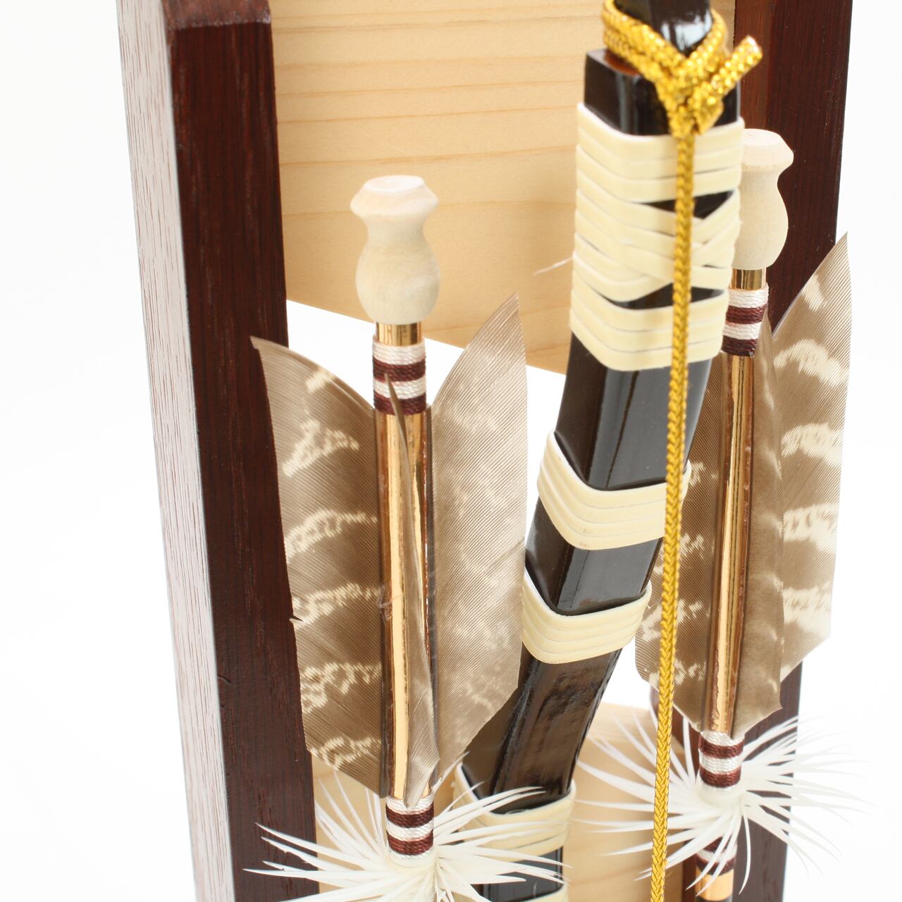破魔弓飾り 《商品コード》10200-0009 壁掛破魔弓 桧 茶 インテリア
