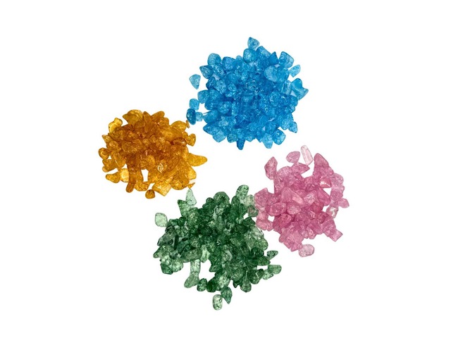 富士山溶岩石さざれとクラック水晶の小瓶（中）