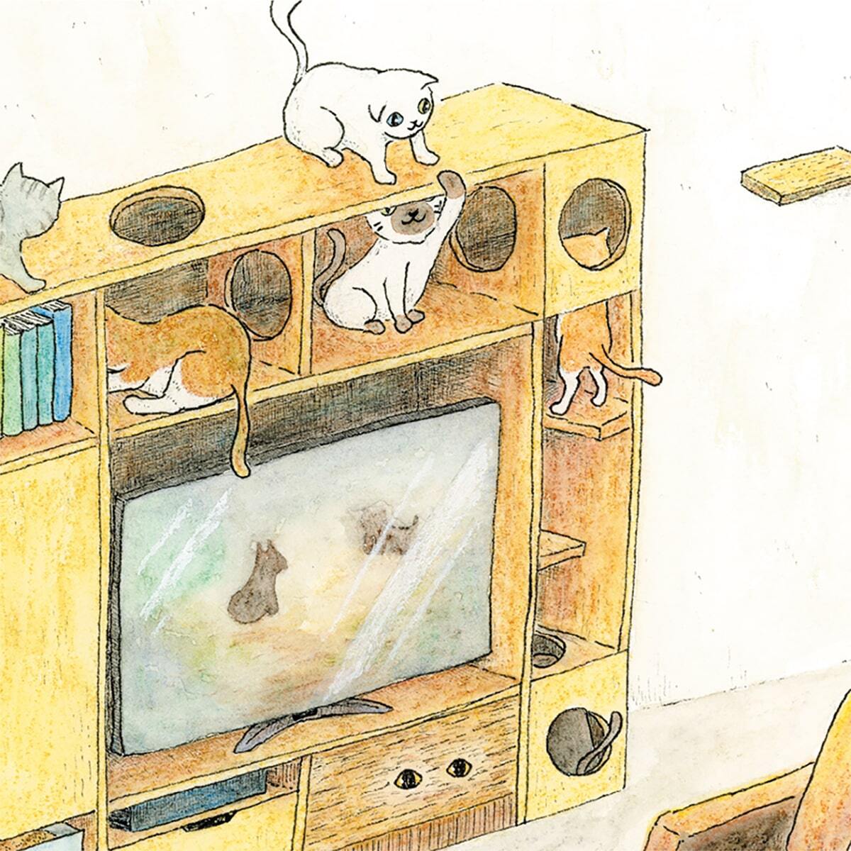 絶賛の声が続出！ 花や植物をコラージュした「猫の水彩画」作品に