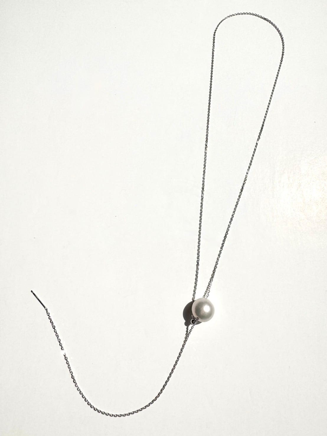 【衣】coscos 1粒パールスライドネックレス SIL