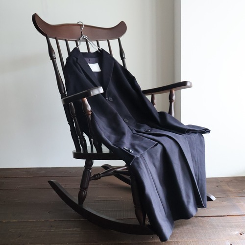 nonnotte “ Draping Oval Chester Coat ( Velvet Navy )”