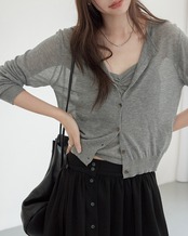 Sheer cardigan & camisole  L0021