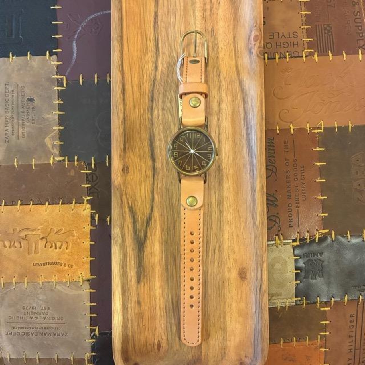 [Made to Order] Brass and Leather Handmade Watch commu MTABU spice BG Made to Order Brass and Leather Handmade Watch Beige Wristwatch Gift