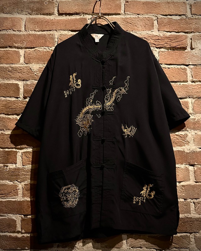 【Caka act3】Beautiful Dragon Embroidery Vintage S/S China Shirt
