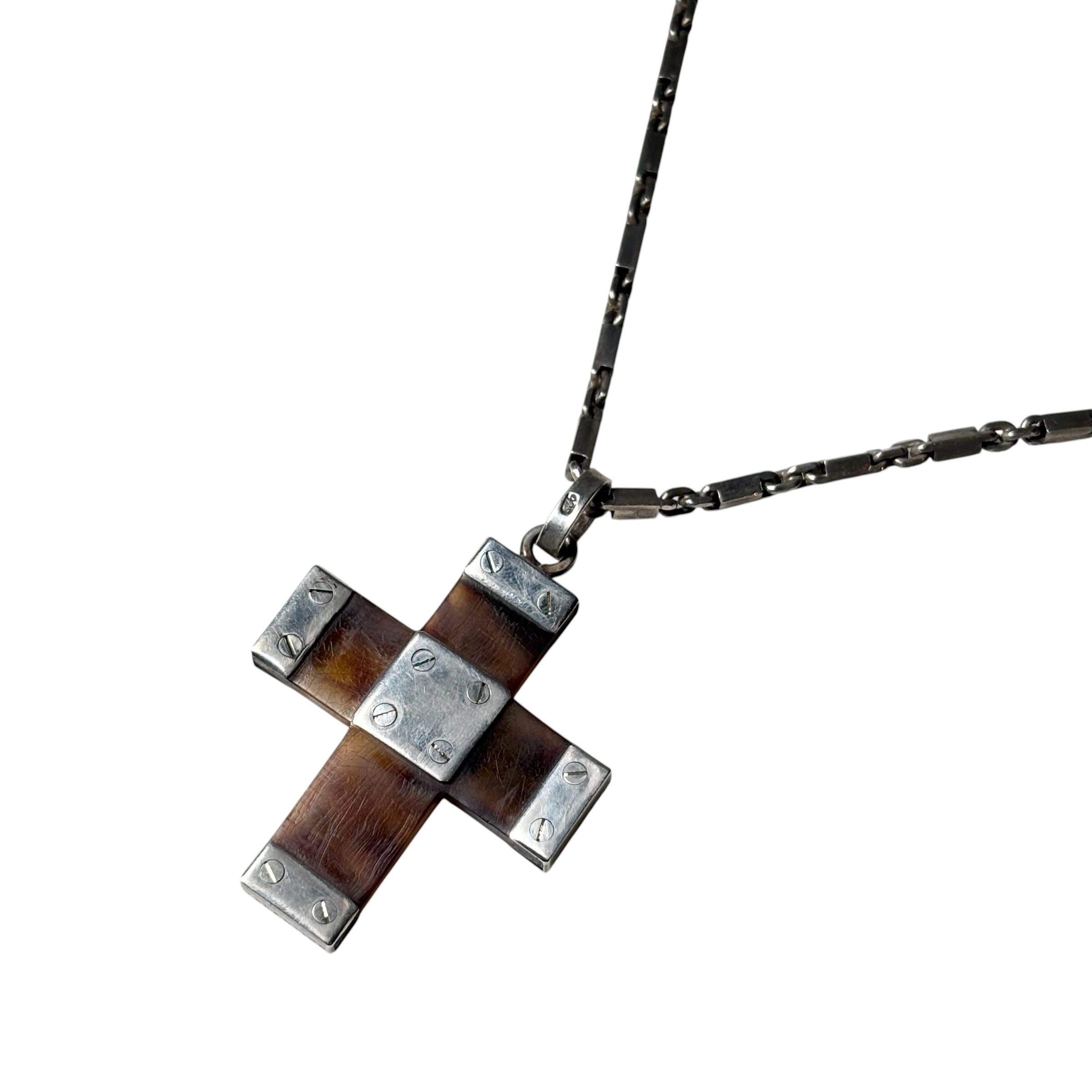GUCCI wood cross long beads chain necklace | NOIR ONLINE