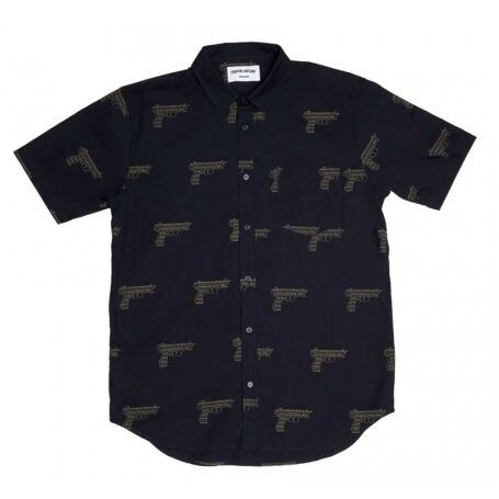 Fucking Awesome Gun Button Down Shirt Navy Blue (ファッキン